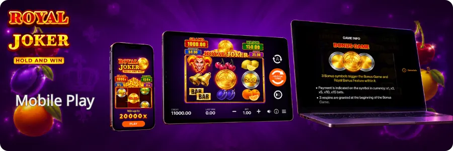 Royal Joker pokie on mobile phone for Aussie players