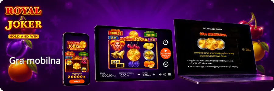 Automat Royal Joker na telefonie komórkowym dla polskich graczy